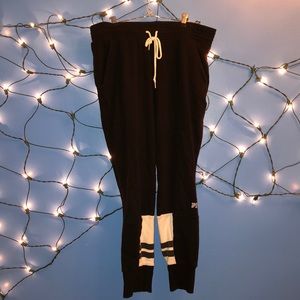 VS PINK black and white joggers